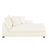 Meridienne mit rechter Armlehne für Sofa mit Baumwollbezug, elfenbeinfarben